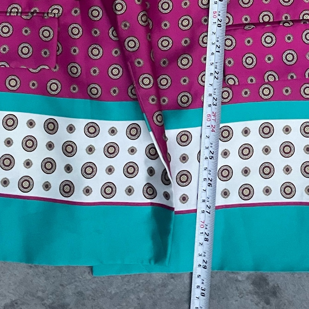 Zara Pink and Teal Patterned Blazer printed satin jacket - Picture 11 of 13